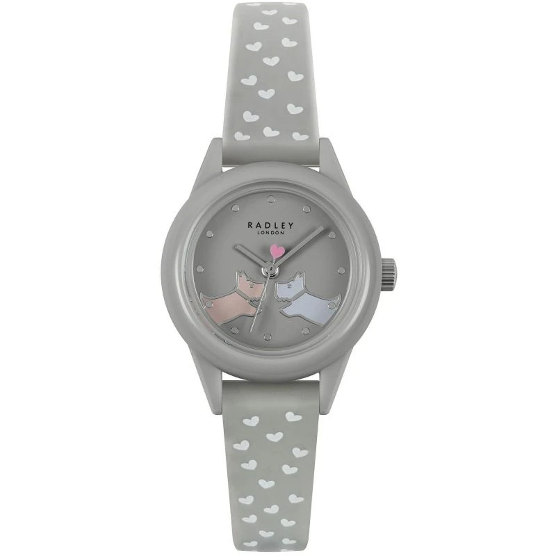 商品Radley|Ladies Radley Radley Ladies Ash Printed Silicone Heart Silver Plated Watch Watch,价格¥252,第1张图片