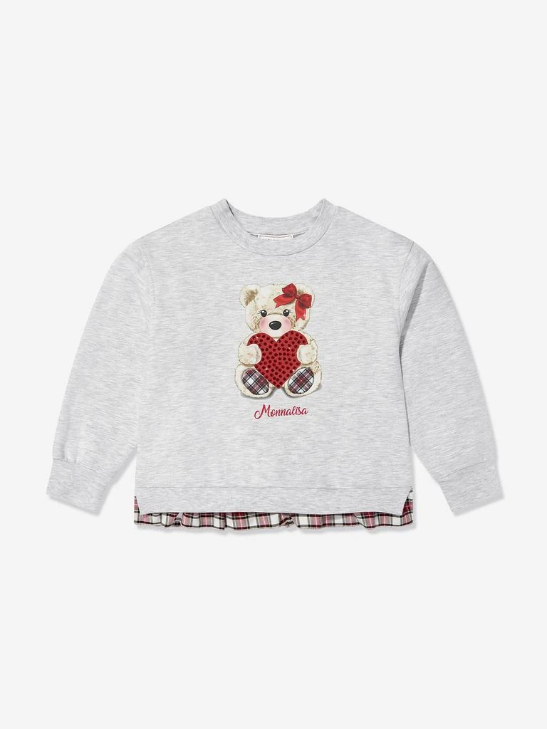 商品MONNALISA|Monnalisa Girls Teddy Bear Sweatshirt in Grey,价格¥1024,第1张图片