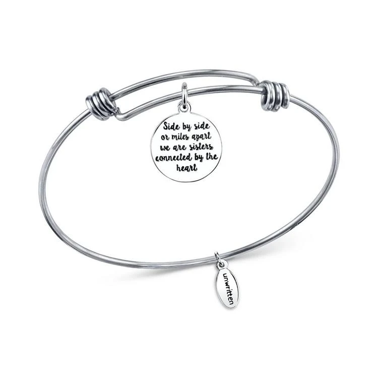 商品Unwritten|"Sisters" Adjustable Message Bangle Bracelet in Stainless Steel,价格¥206,第3张图片详细描述