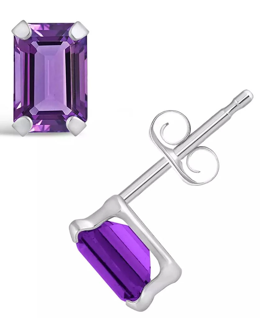 商品Macy's|Gemstone Stud Earrings in 10k White Gold,价格¥515,第1张图片