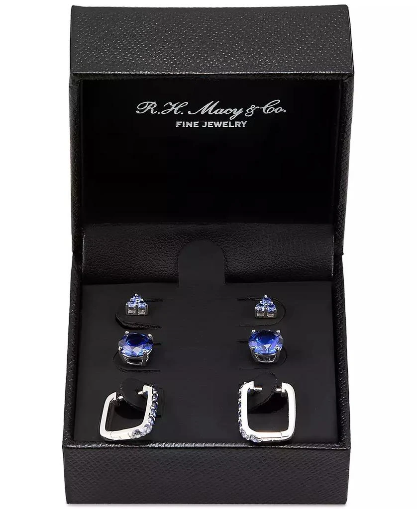 3-Pc. Set Lab-Created Sapphire Stud & Hoop Earrings (3-3/4 ct. t.w.) in Sterling Silver 商品