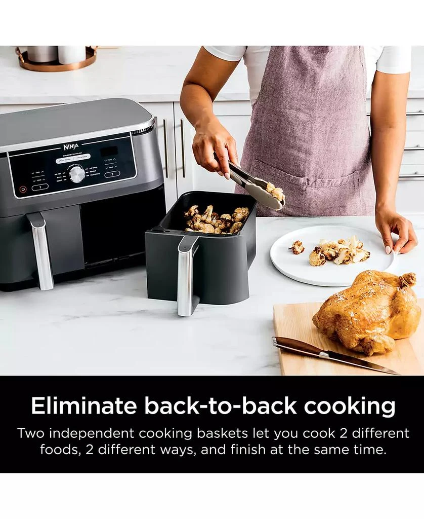 Foodi® DZ401 6-in-1 10-qt. XL 2-Basket Air Fryer with DualZone™ Technology- Air Fry, Broil, Roast, Dehydrate, Reheat and Bake, Family Sized 商品