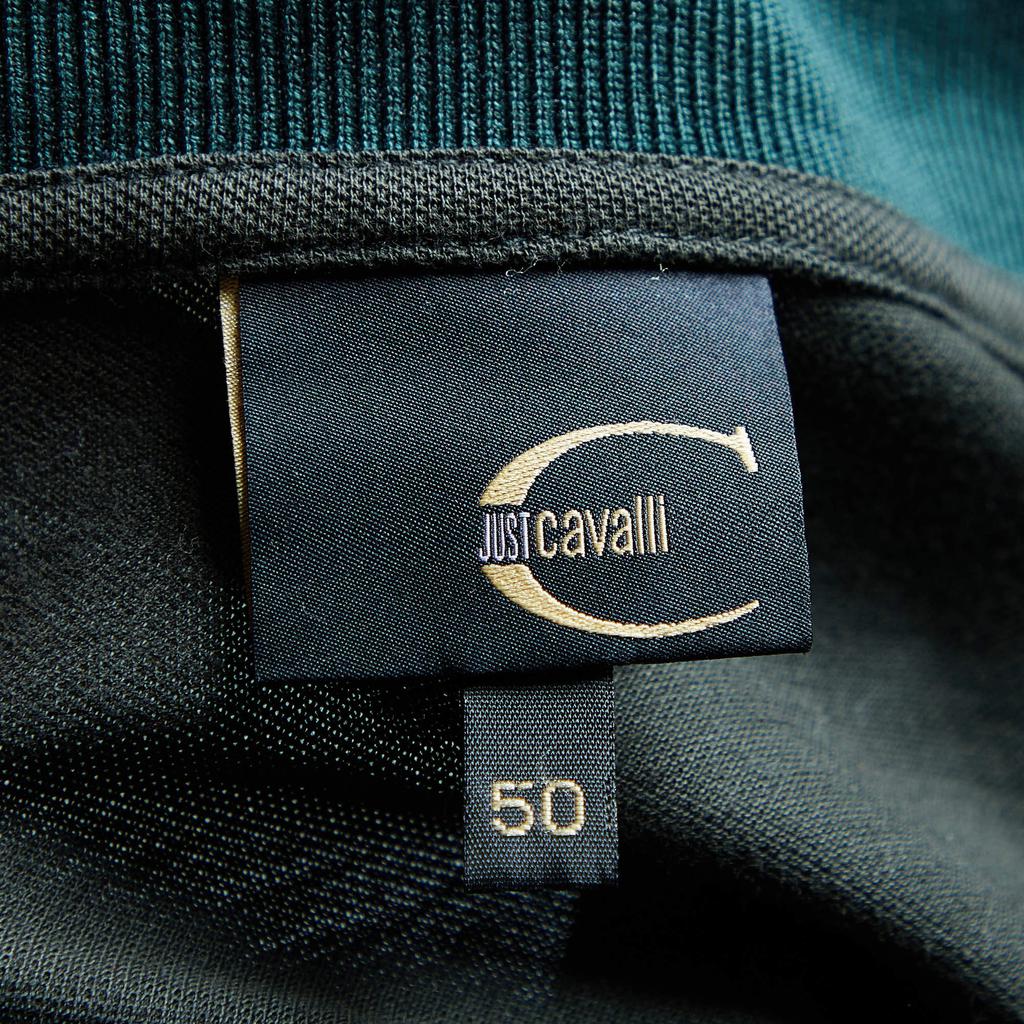 Just Cavalli Olive Green Cotton Pique Long Sleeve Polo T-Shirt L商品第4张图片规格展示