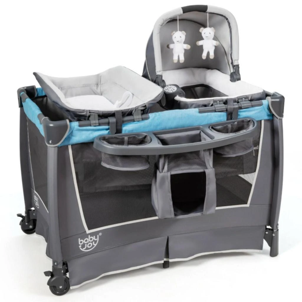 商品Hivvago|4-in-1 Convertible Portable Baby Play yard with Toys and Music Player-Red,价格¥1974,第4张图片详细描述
