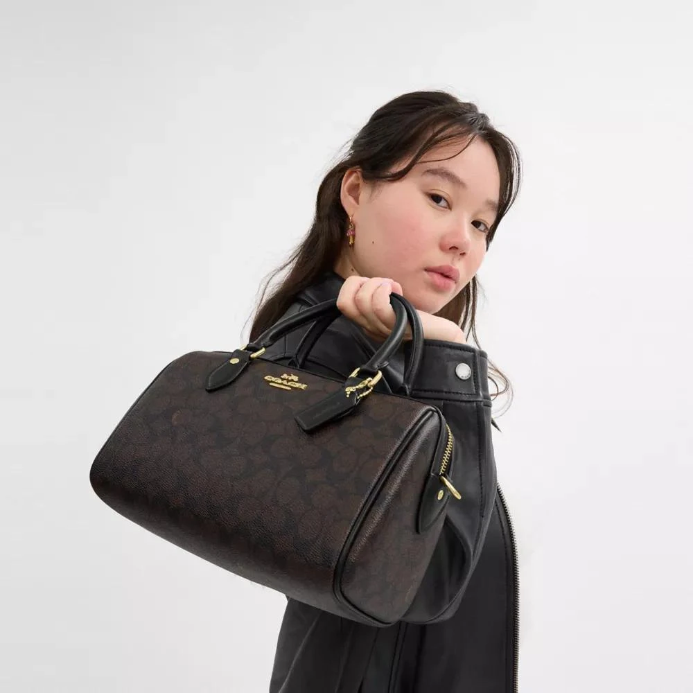 商品Coach|Rowan Satchel Bag In Signature Canvas,价格¥1386,第2张图片详细描述
