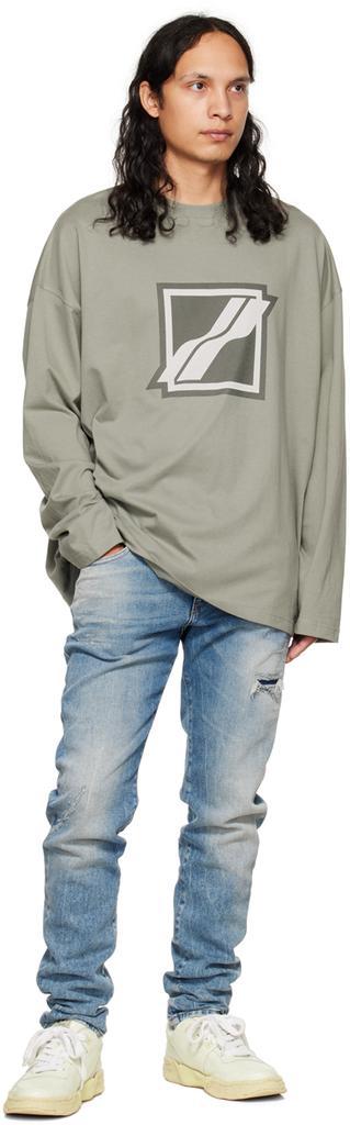 商品We11done|Khaki Bonded Long Sleeve T-Shirt,价格¥562,第6张图片详细描述