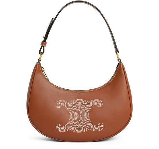 商品Celine|Triomphe Tan 刺绣装饰光面皮革 Ava 手提包,价格¥14349,第1张图片