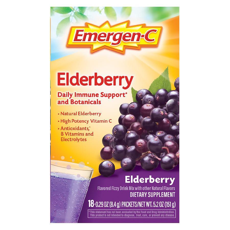 商品Emergen-C|Fizzy Drink Mix Immune Support Elderberry,价格¥105,第1张图片