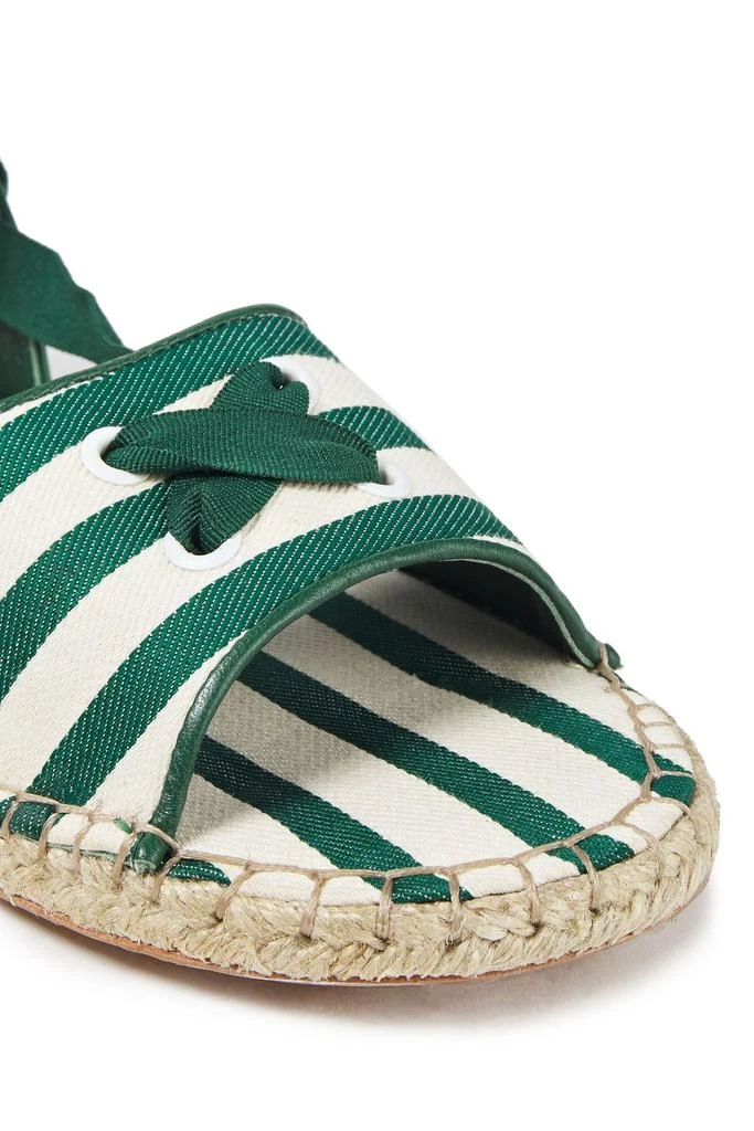 商品Zimmermann|Lace-up striped cotton-canvas espadrille sandals,价格¥741,第4张图片详细描述