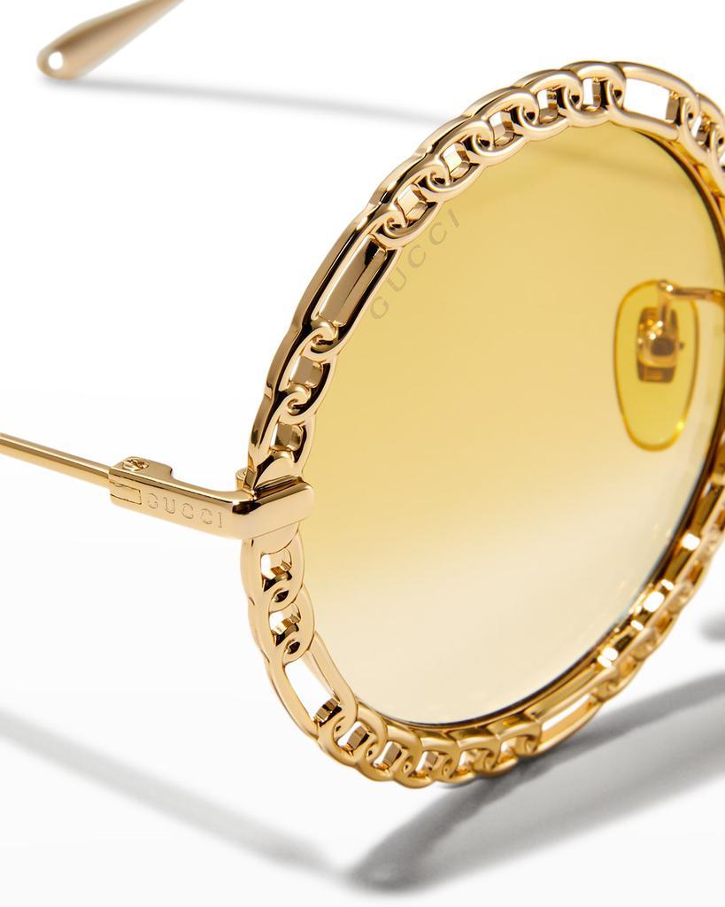 商品Gucci|Chain Round Metal Sunglasses w/ Straps,价格¥6004,第6张图片详细描述