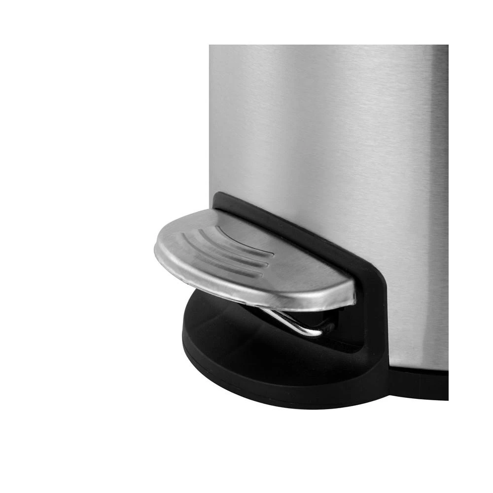 商品Mega Casa|1.32 Gal./5 Liter Stainless Steel Round Step-on Trash Can for Bathroom and Office,价格¥149,第2张图片详细描述
