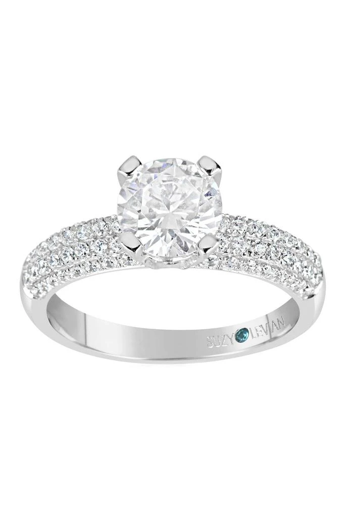 商品Suzy Levian|Bridal Pavé CZ Sterling Silver Engagement Ring,价格¥1050,第1张图片