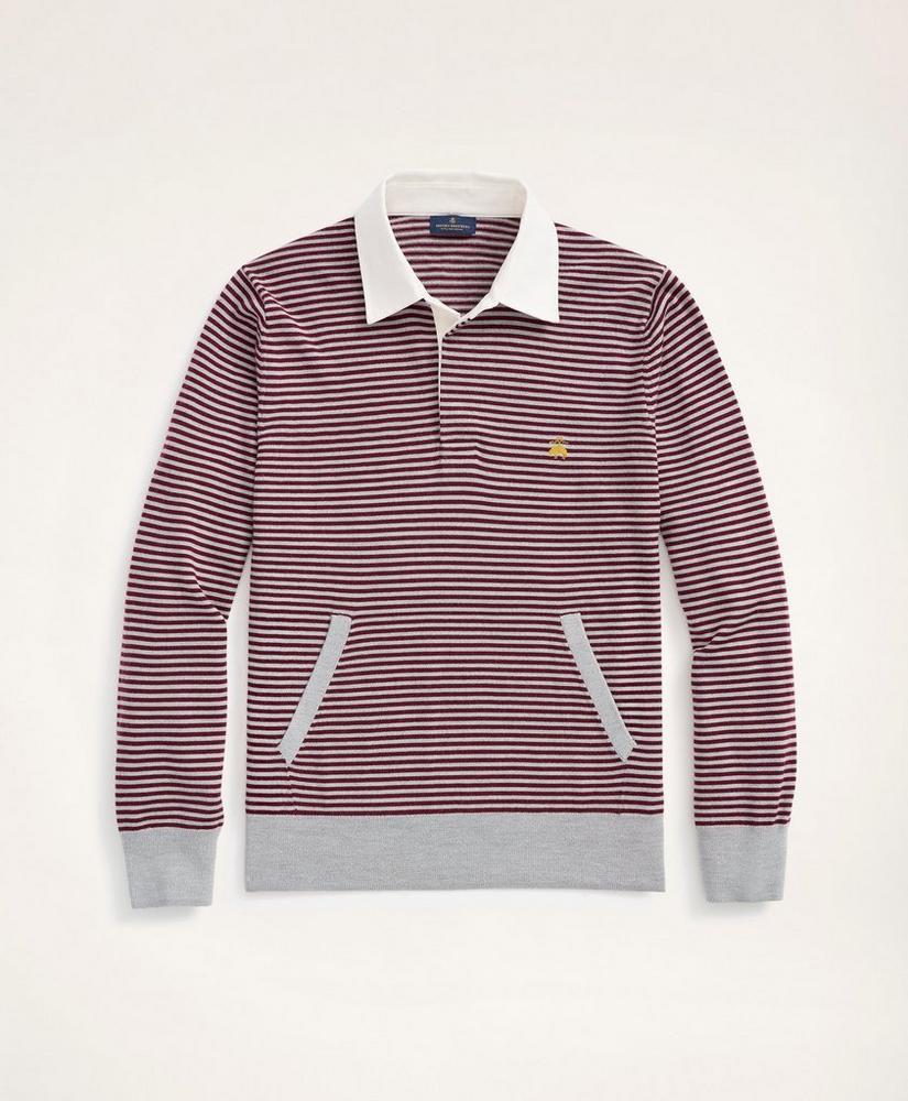 Merino Stripe Polo Sweater商品第1张图片规格展示