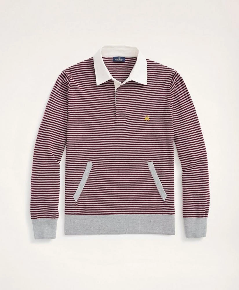 商品Brooks Brothers|Merino Stripe Polo Sweater,价格¥409,第1张图片