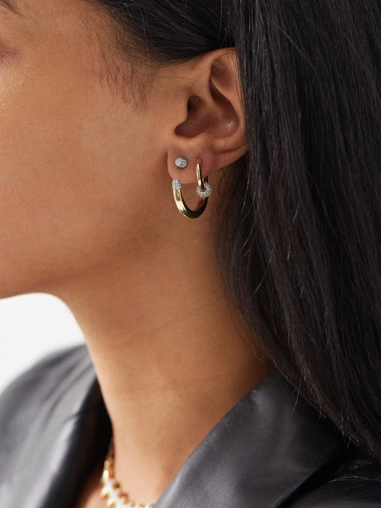 商品Rainbow K|Tube medium diamond & 14kt gold single earring,价格¥20586,第2张图片详细描述