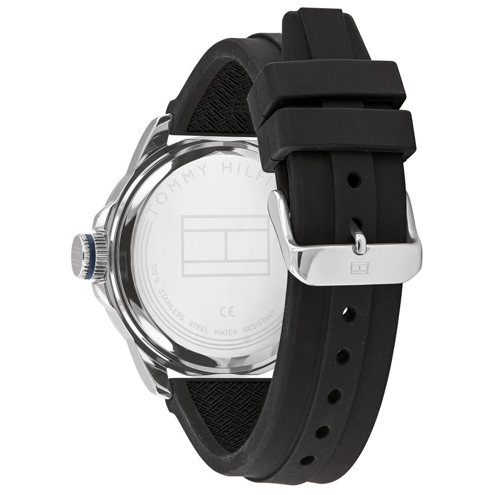 Men's Black Silicone Strap Watch 44mm, Created for Macy's商品第4张图片规格展示