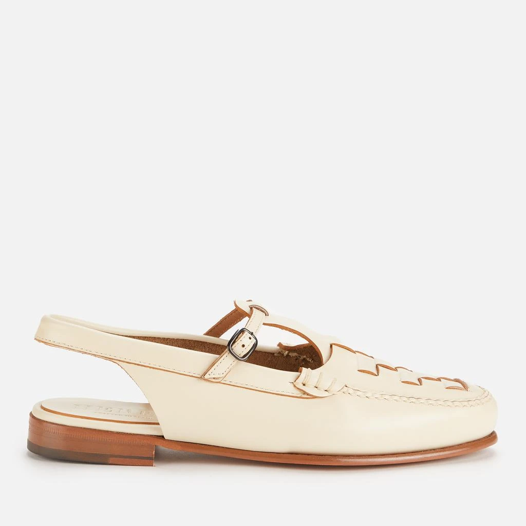 商品Hereu|Hereu Women's Roqueta Leather T-Bar Slingback Flats - Custard,价格¥3446,第1张图片