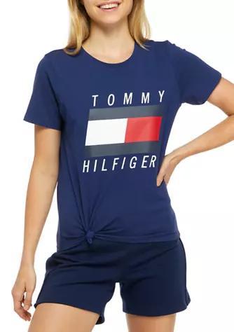 商品Tommy Hilfiger|Logo Knot Front T-Shirt,价格¥146,第1张图片
