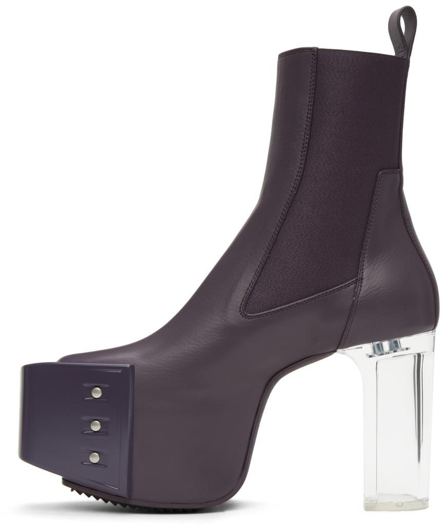 商品Rick Owens|Purple Beveled Platform Boots,价格¥14243,第5张图片详细描述