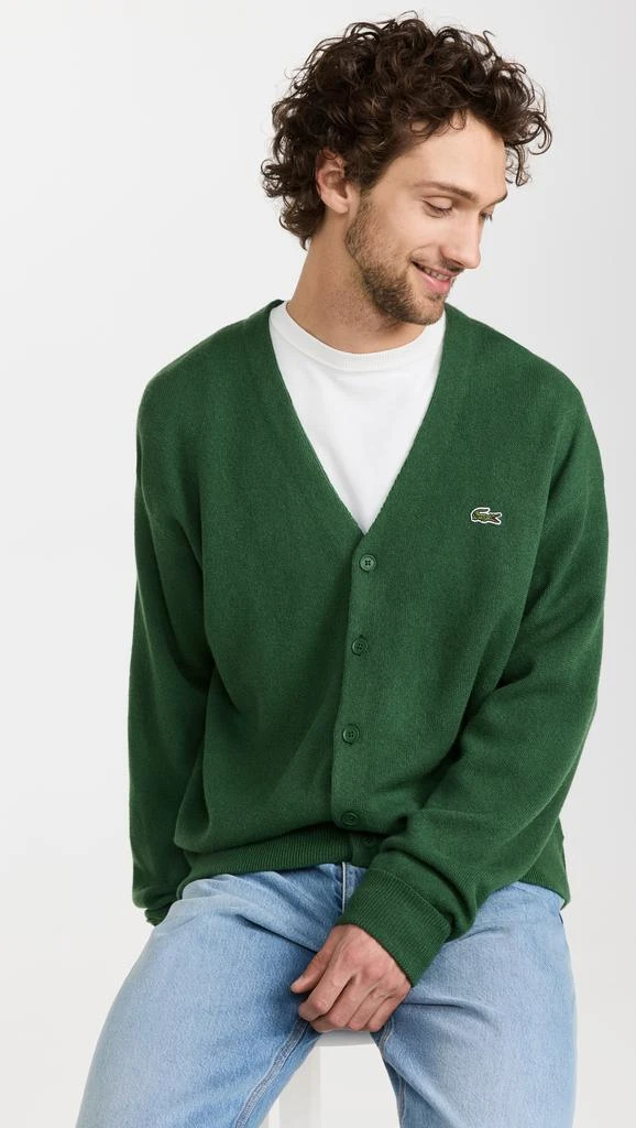 商品Lacoste|Lacoste Relaxed Fit Tone-on-Tone Buttons Wool Cardigan,价格¥1457,第2张图片详细描述