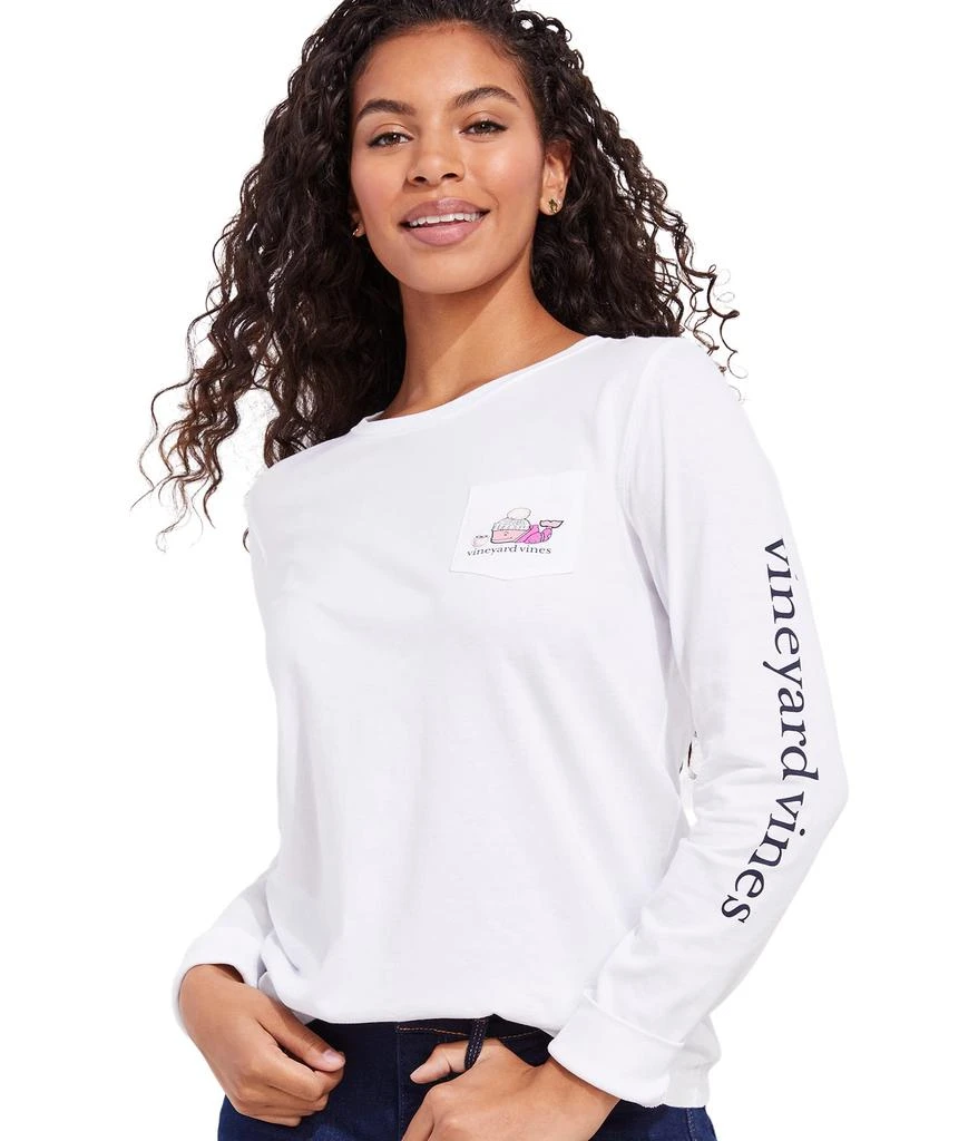 商品Vineyard Vines|Long Sleeve Apres Ski Whale Pocket Tee,价格¥365,第1张图片