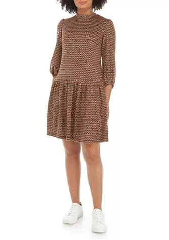 商品Sandra Darren|Darren Womens 3 4 Blouson Sleeve Geometric Print Dress,价格¥105,第1张图片