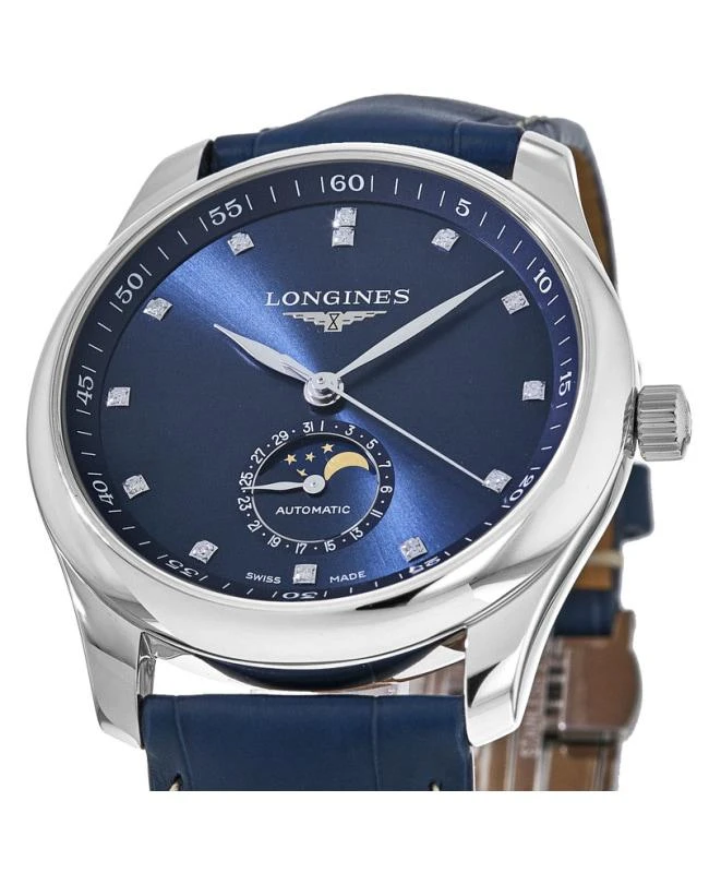 商品Longines|Longines Master Collection Automatic 40mm Blue Dial Blue Leather Strap Men's Watch L2.909.4.97.0,价格¥16323,第3张图片详细描述