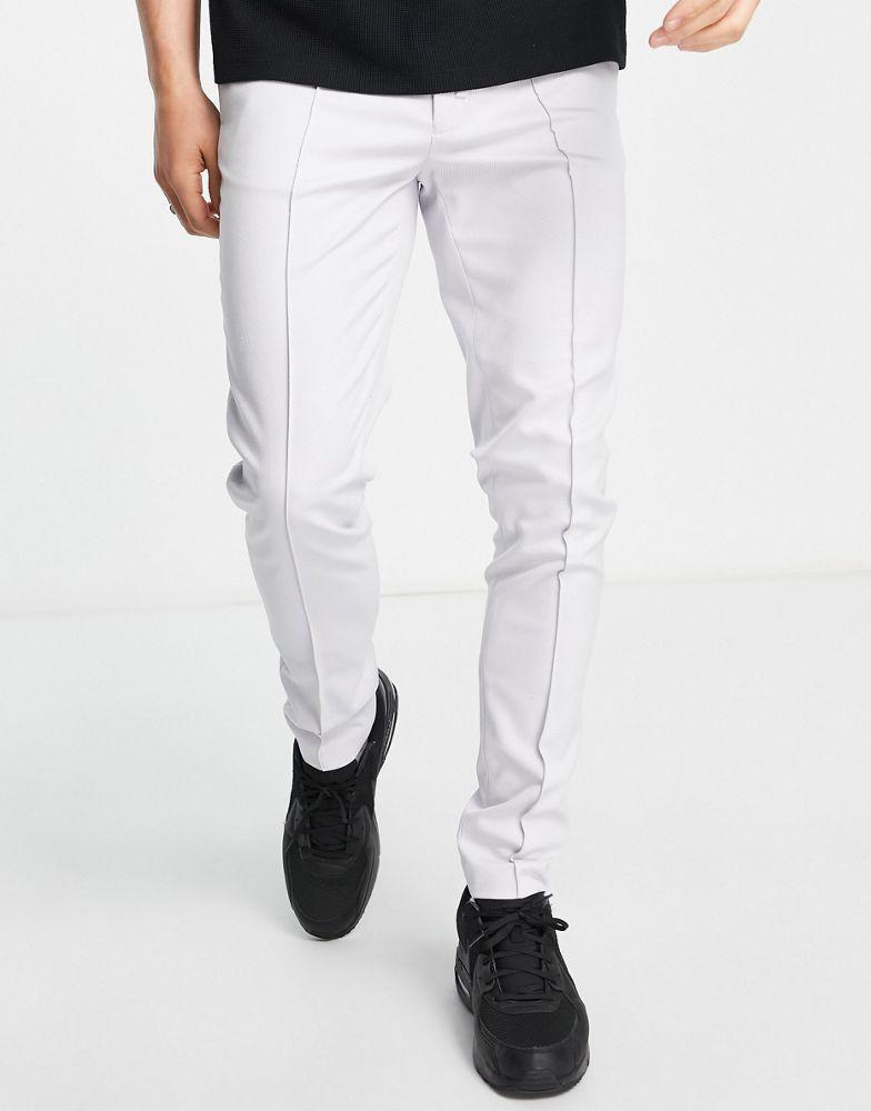 商品ASOS|ASOS DESIGN smart skinny jogger in grey twill,价格¥127,第6张图片详细描述