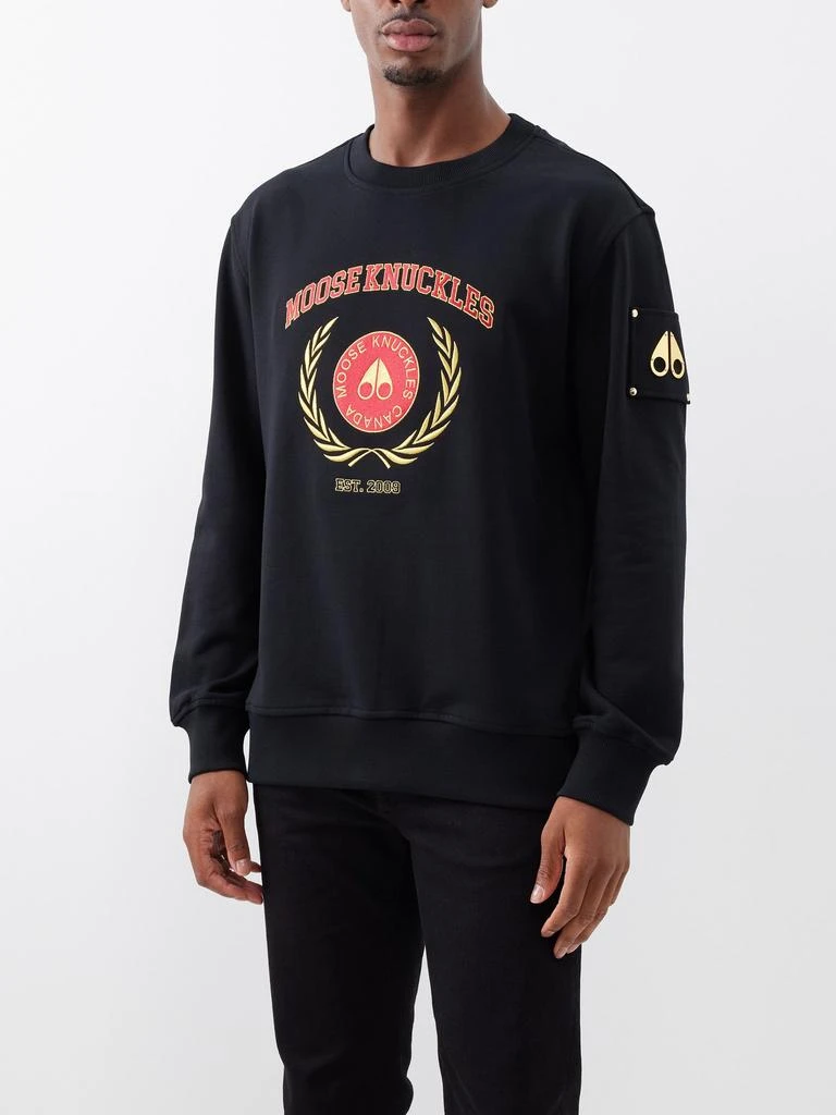 商品Moose Knuckles|Cooledge logo-embroidered cotton sweatshirt,价格¥1758,第1张图片