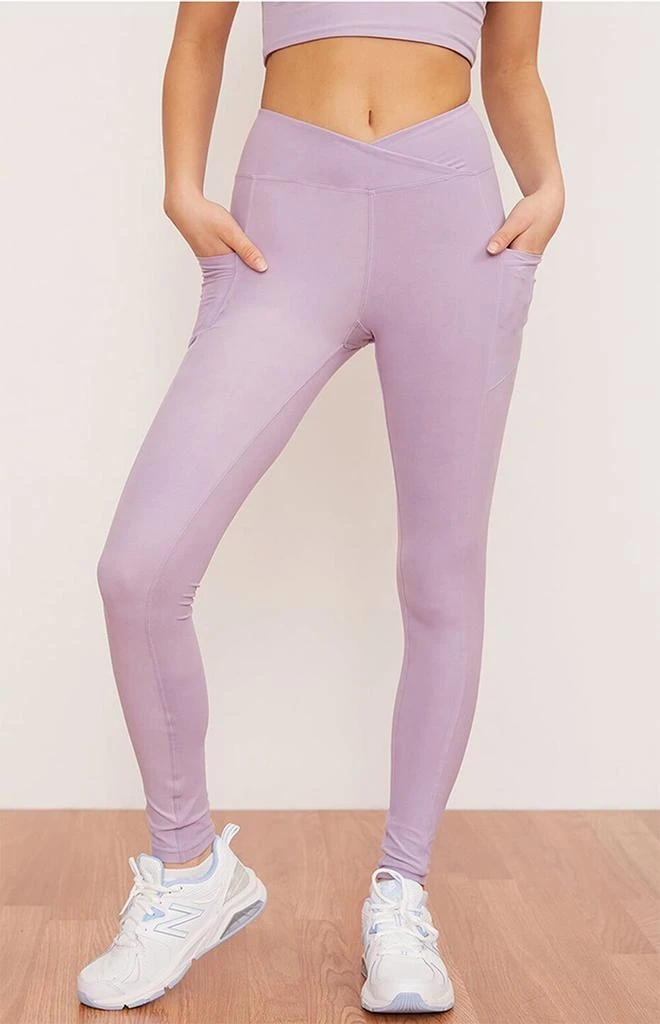 商品Wolven|Eco Lavender Juniper Crossover Pocket Leggings,价格¥808,第1张图片