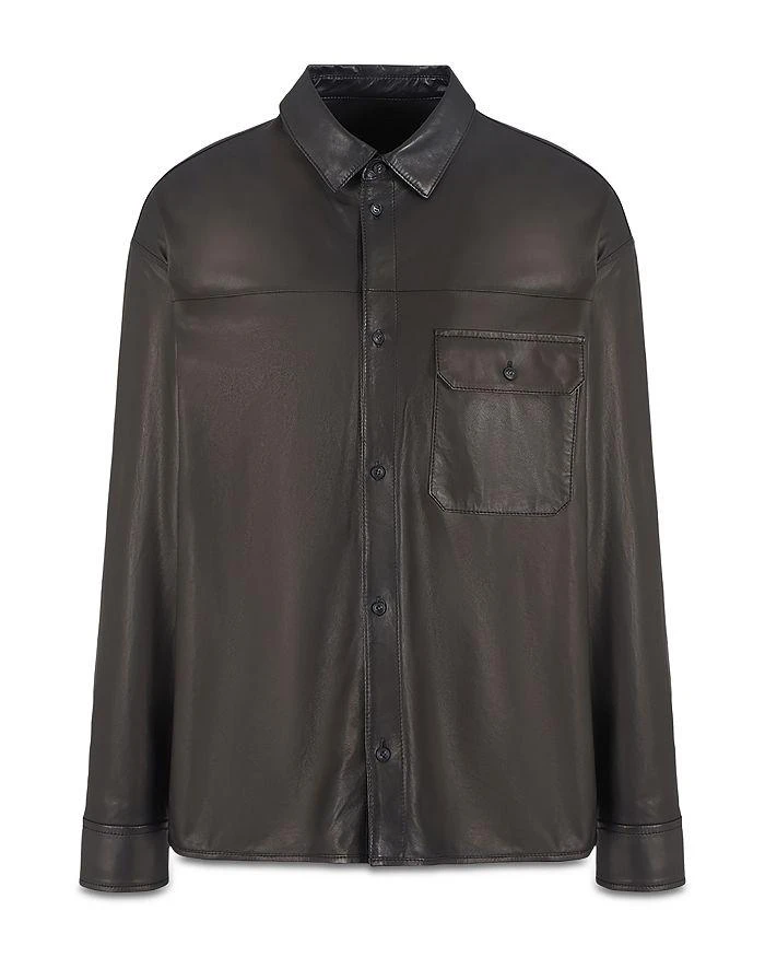 商品Emporio Armani|Leather Shirt Jacket,价格¥6331,第5张图片详细描述