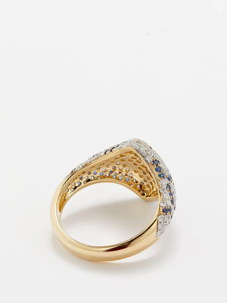 商品Yvonne Léon|Signet diamond, sapphire & 9kt gold ring,价格¥26389,第3张图片详细描述