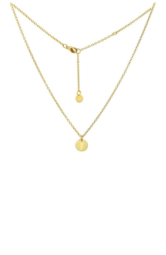18K Yellow Gold Vermeil Classic Initial Choker Necklace商品第3张图片规格展示