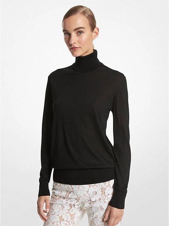 商品Michael Kors|Joan Featherweight Silk Turtleneck Sweater,价格¥2371,第1张图片