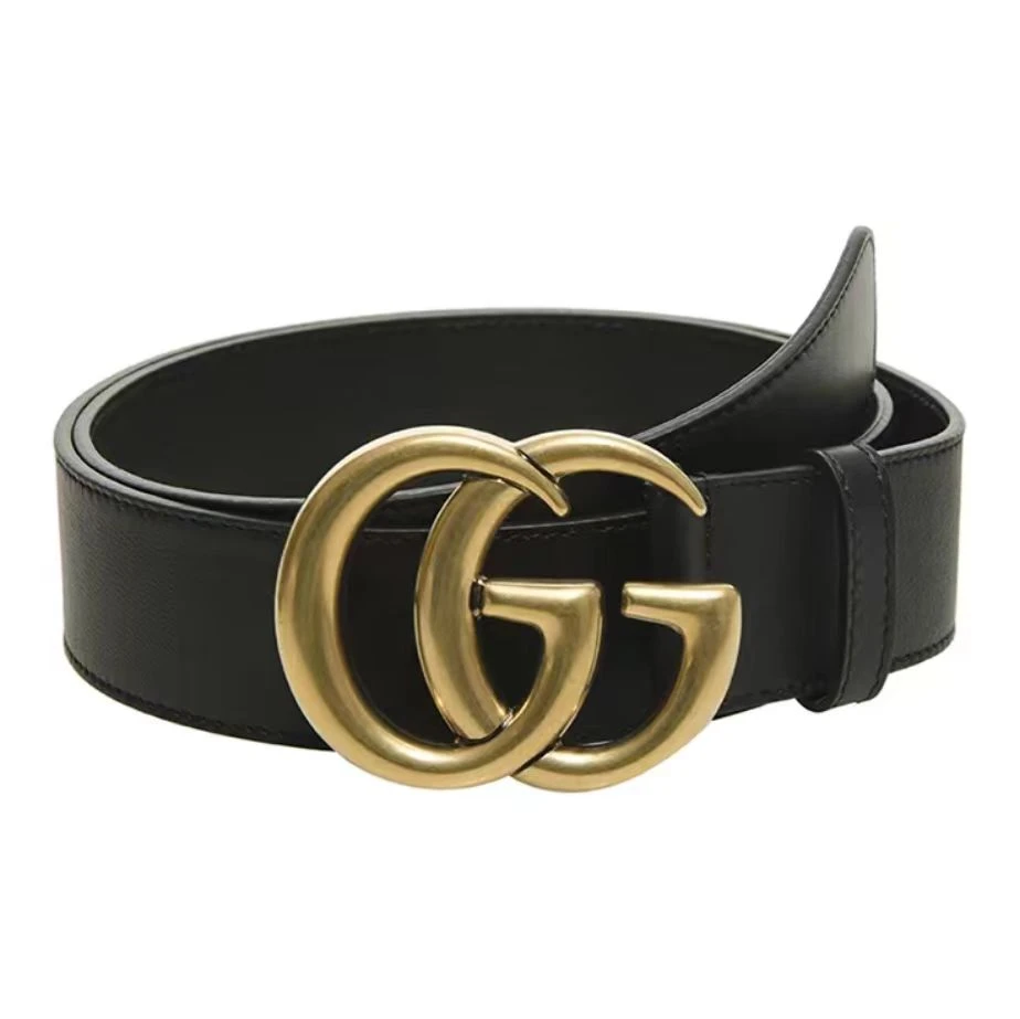 商品[国内直发] Gucci|GUCCI 古驰 纯色双G标识金色平滑扣皮带腰带 男款 宽4cm 划痕微瑕,价格¥3008,第1张图片