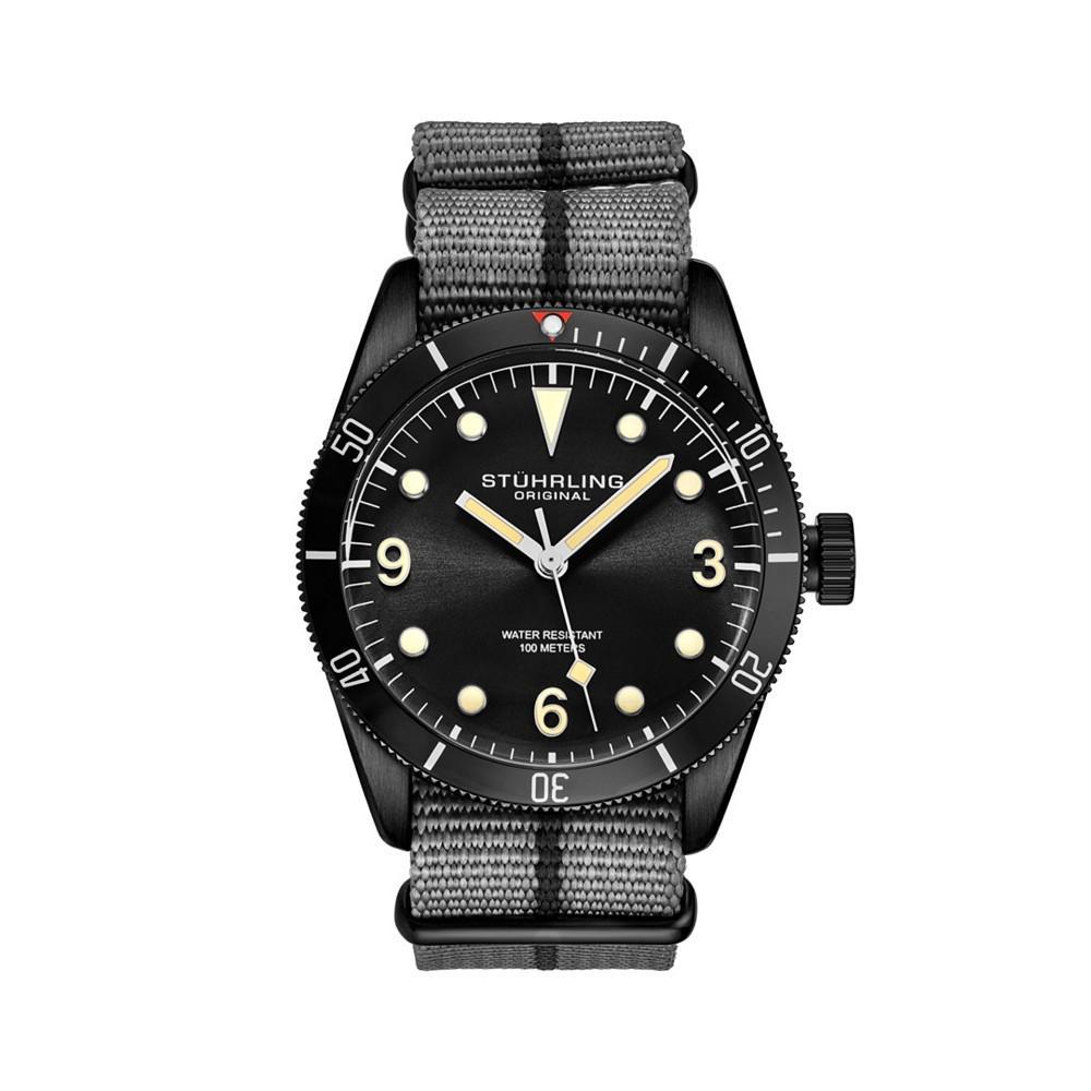 商品Stuhrling|Men's Gray Nylon Strap Watch 41mm,价格¥903,第1张图片