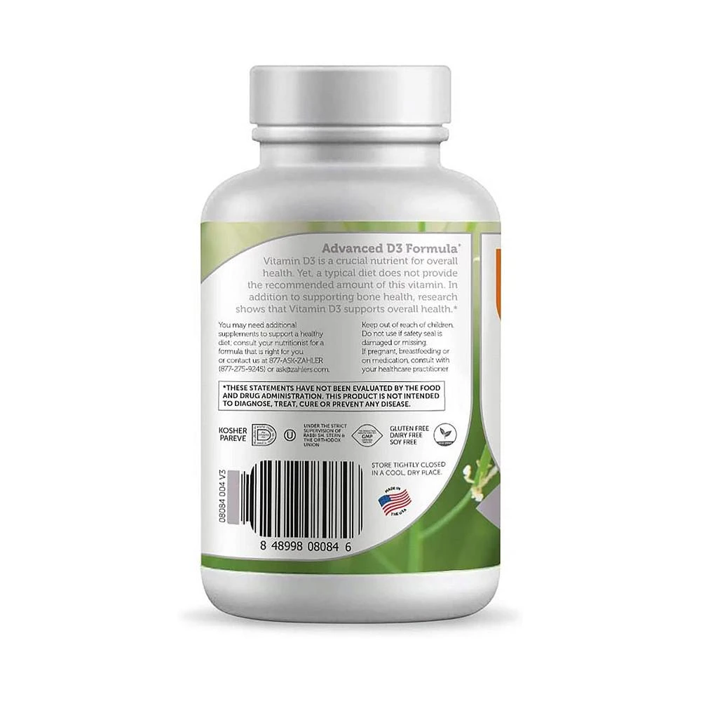 商品Zahler|Vitamin D3 50,000 IU Advanced Weekly Supplement - 120 Capsules,价格¥143,第2张图片详细描述