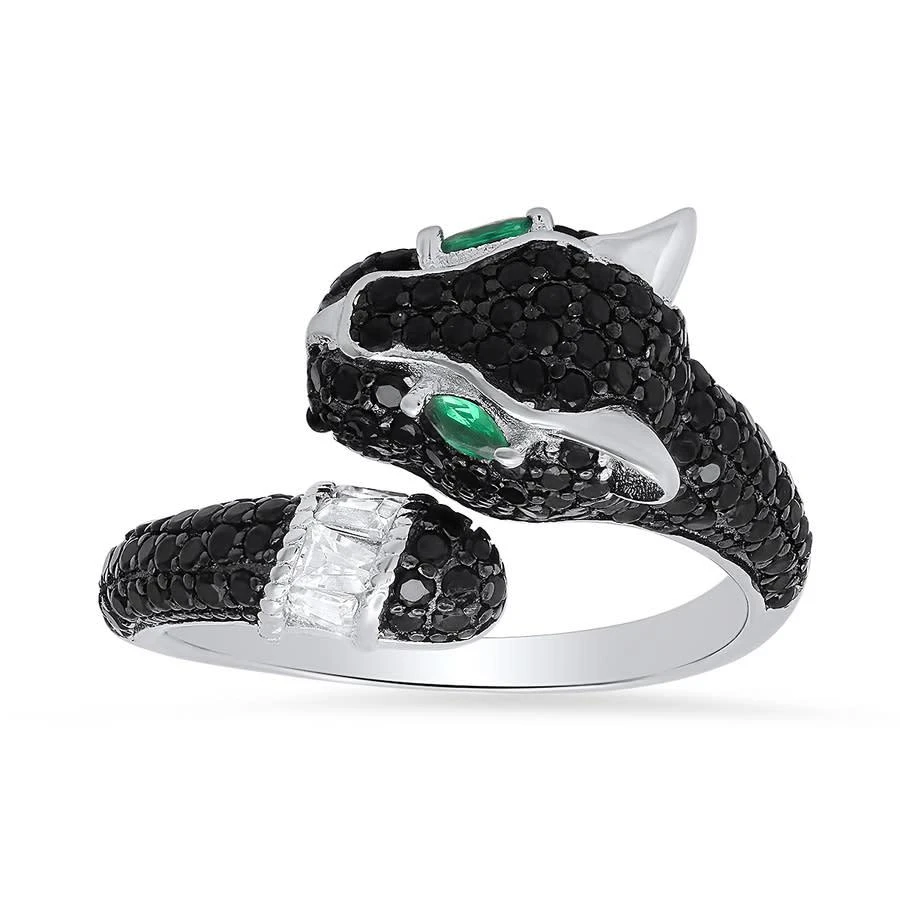 商品Kylie Harper|Sterling Silver Black Panther Cubic Zirconia  CZ Ring,价格¥372,第1张图片