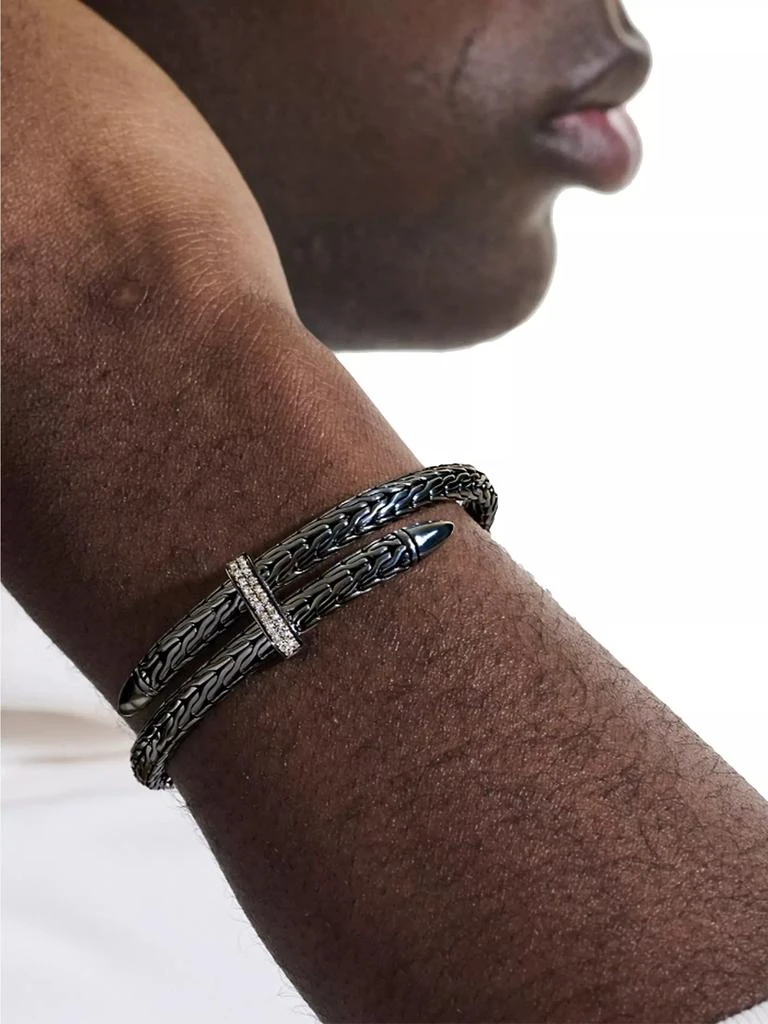 商品John Hardy|Spear Black-Rhodium-Plated & 0.24 TCW Diamond Bypass Flexible Cuff,价格¥14198,第3张图片详细描述