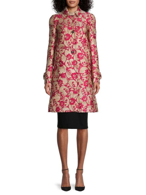 商品Valentino|Floral Silk Blend Coat,价格¥6174,第1张图片