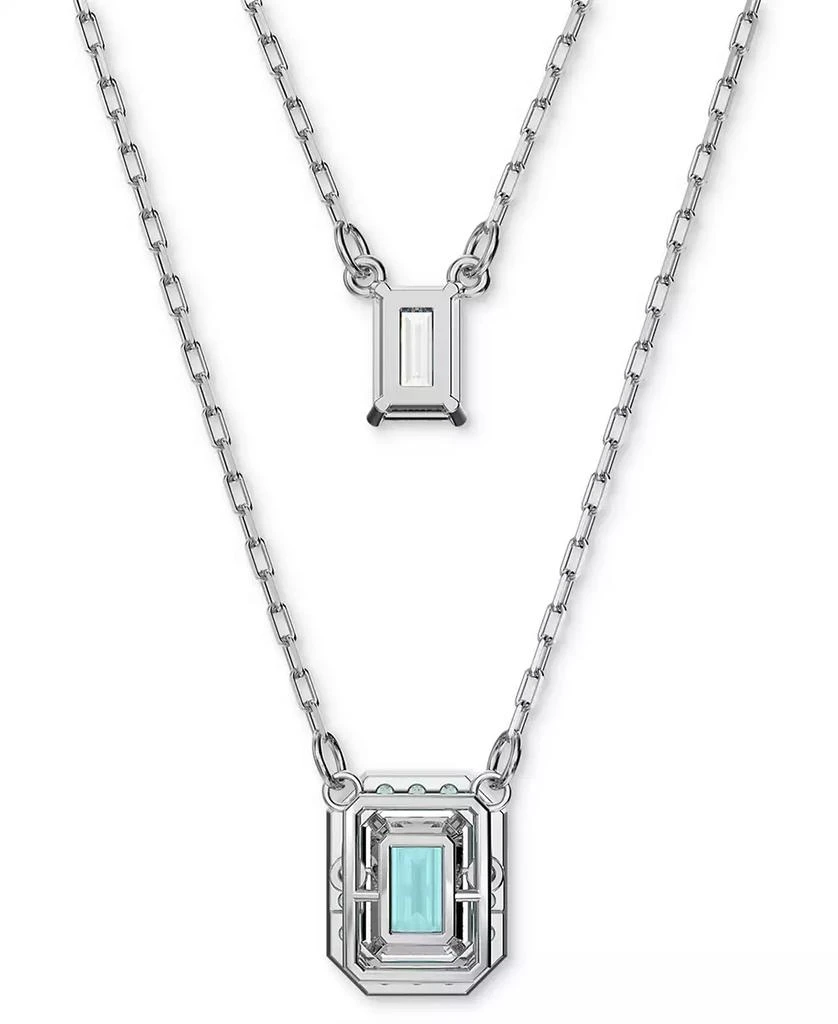 商品Swarovski|Silver-Tone Millenia Blue Crystal Pendant Two Row Necklace, 15-7/8" + 2" extender,价格¥1042,第4张图片详细描述