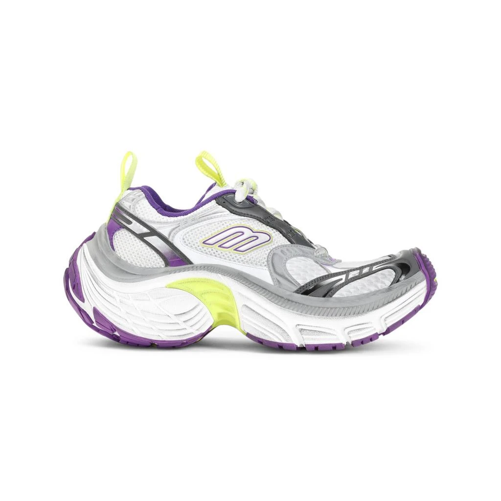 商品Balenciaga|6Xl White Grey And Purple Polyurethane Sneakers,价格¥8132,第1张图片