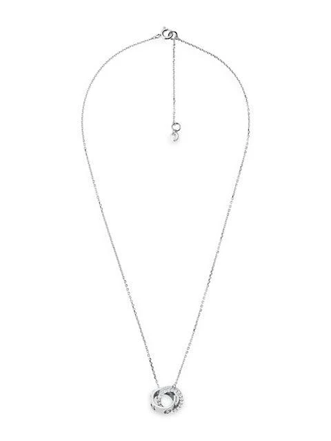 商品Michael Kors|Sterling Silver & Cubic Zirconia Interlocking-Ring Pendant Necklace,价格¥1120,第2张图片详细描述