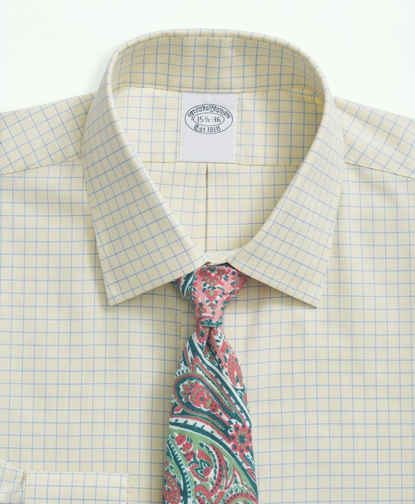 商品Brooks Brothers|Stretch Supima® Cotton Non-Iron Royal Oxford Ainsley Collar, Windowpane Dress Shirt,价格¥494,第3张图片详细描述