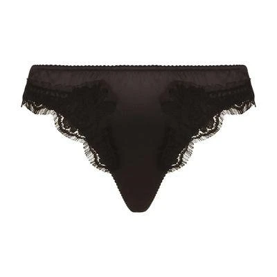 商品Dolce & Gabbana|蕾丝缀饰缎面丁字裤,价格¥3051,第1张图片