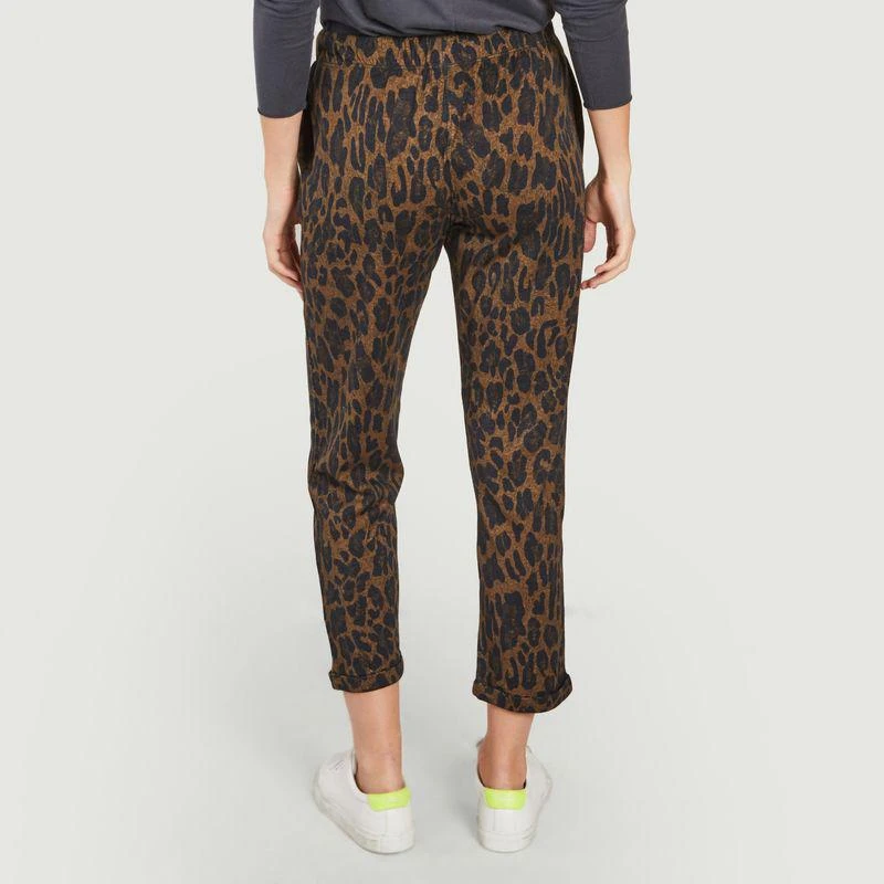 商品MAJESTIC FILATURES|7/8th cotton and cashmere leopard print pants Camel Majestic Filatures,价格¥1106,第3张图片详细描述