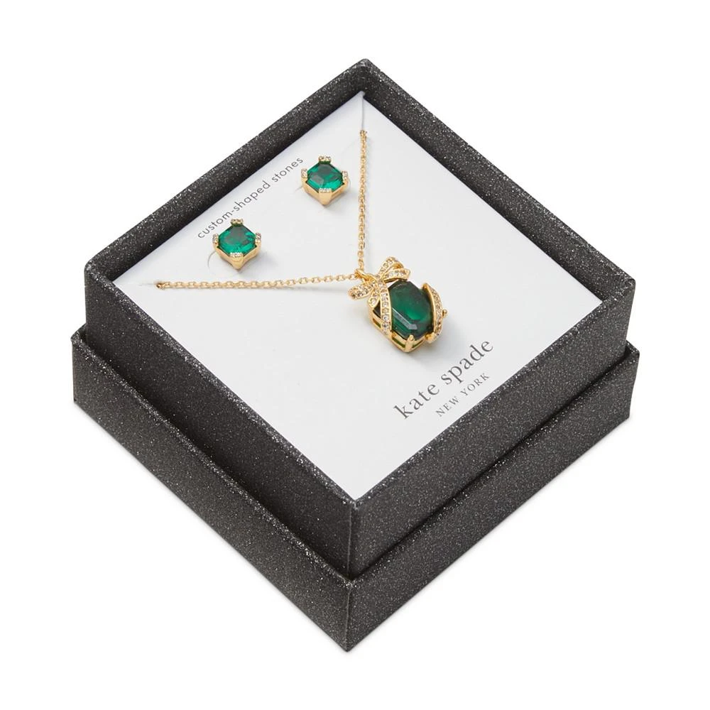 商品Kate Spade|Gold-Tone Crystal Present Stud Earrings & Pendant Necklace, 16" + 3" extender,价格¥479,第3张图片详细描述