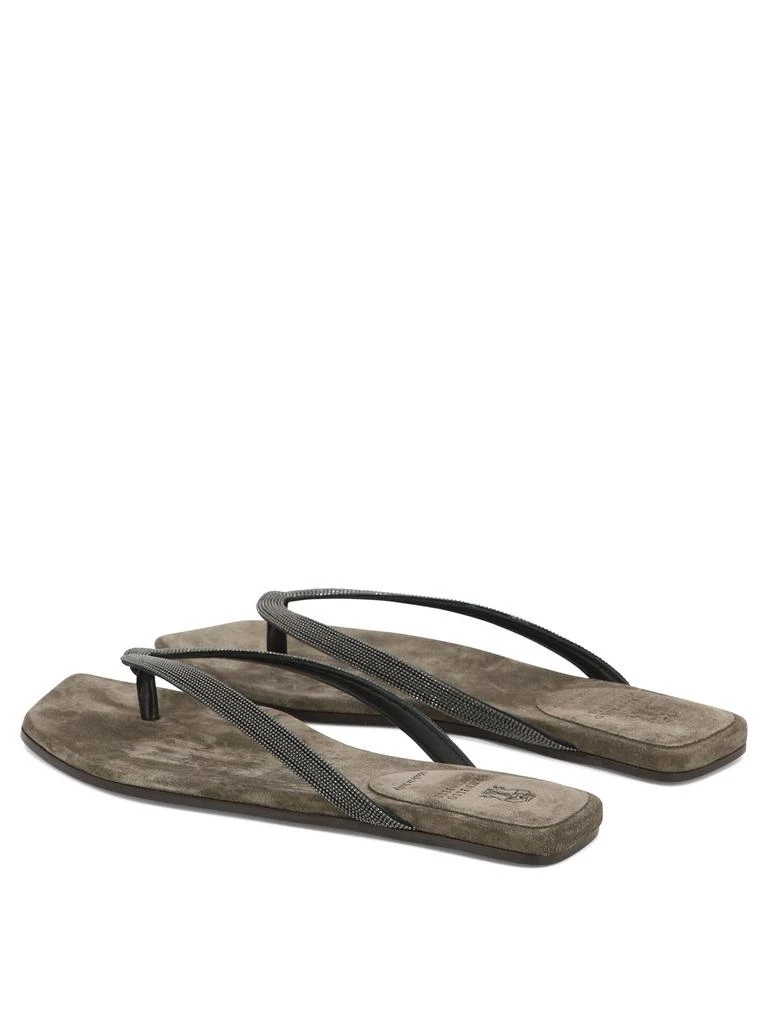 商品Brunello Cucinelli|"PRECIOUS" SUEDE FLIP FLOPS,价格¥7747,第4张图片详细描述