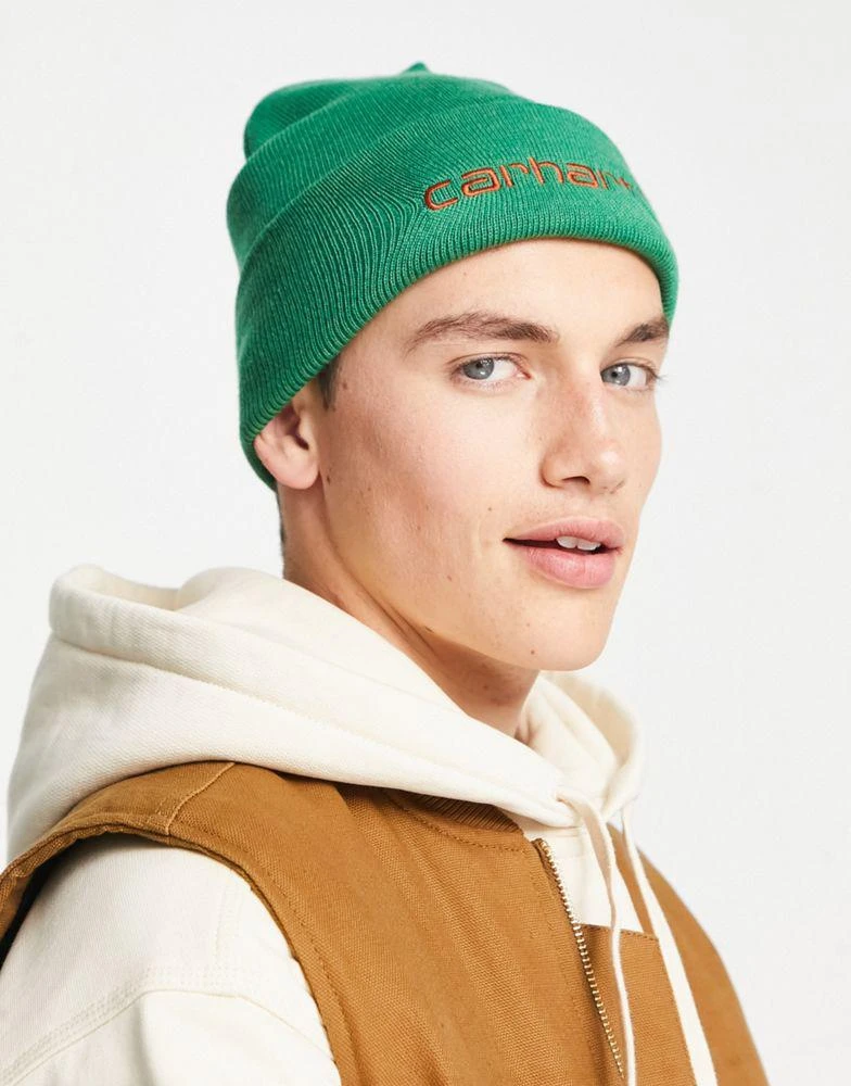 商品Carhartt WIP|Carhartt WIP script beanie in green,价格¥142,第4张图片详细描述