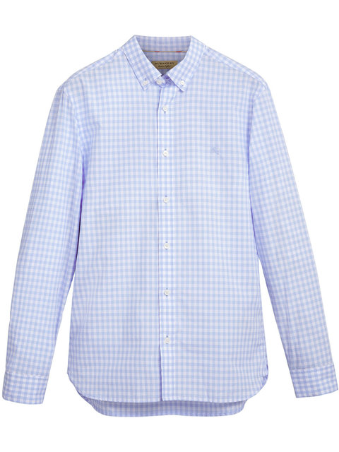 Burberry 博柏利 男士格纹淡蓝色衬衫 4054166商品第2张图片规格展示